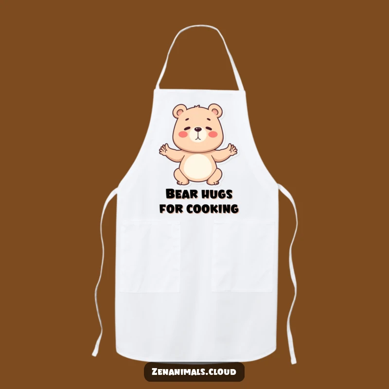 Funny Bear Yoga Apron: Determined Yogi Chef, Humorous Cooking Gift