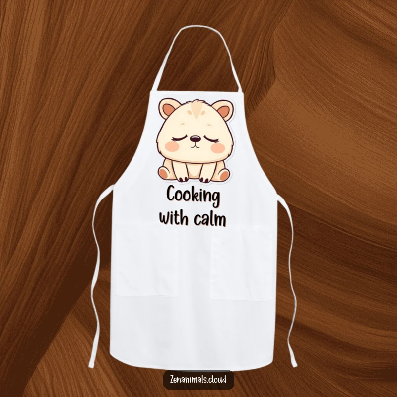 Funny animal breathing deeply with eyes closed, a humorous and practical apron.