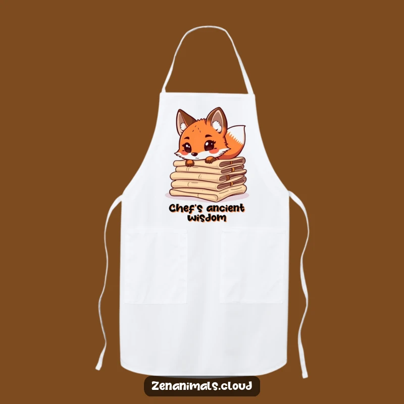 Funny Curious Fox Apron - Chef Fox Tail Wagging Kitchen Accessory