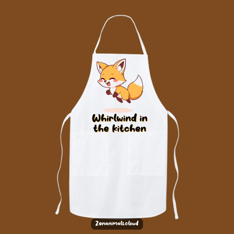 Funny Fox Tail Chasing Apron: Giggling Foxy Chef, Humorous Cooking Gift