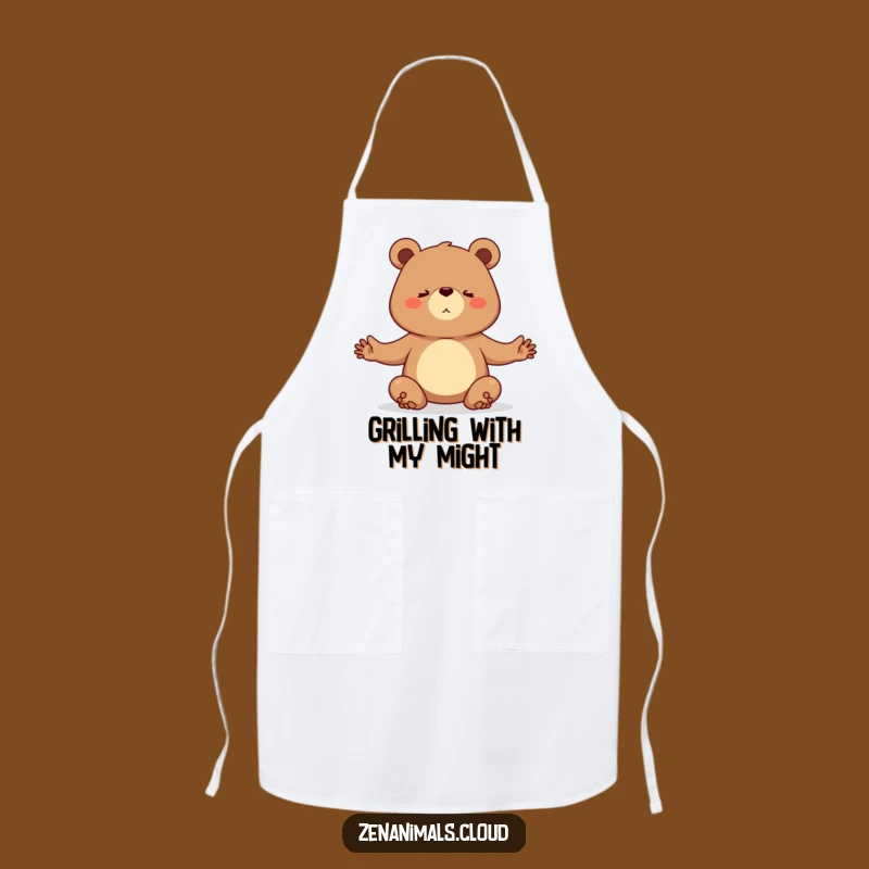 Funny Yogi Bear Apron - Determined Yoga Pose Kitchen Wear
