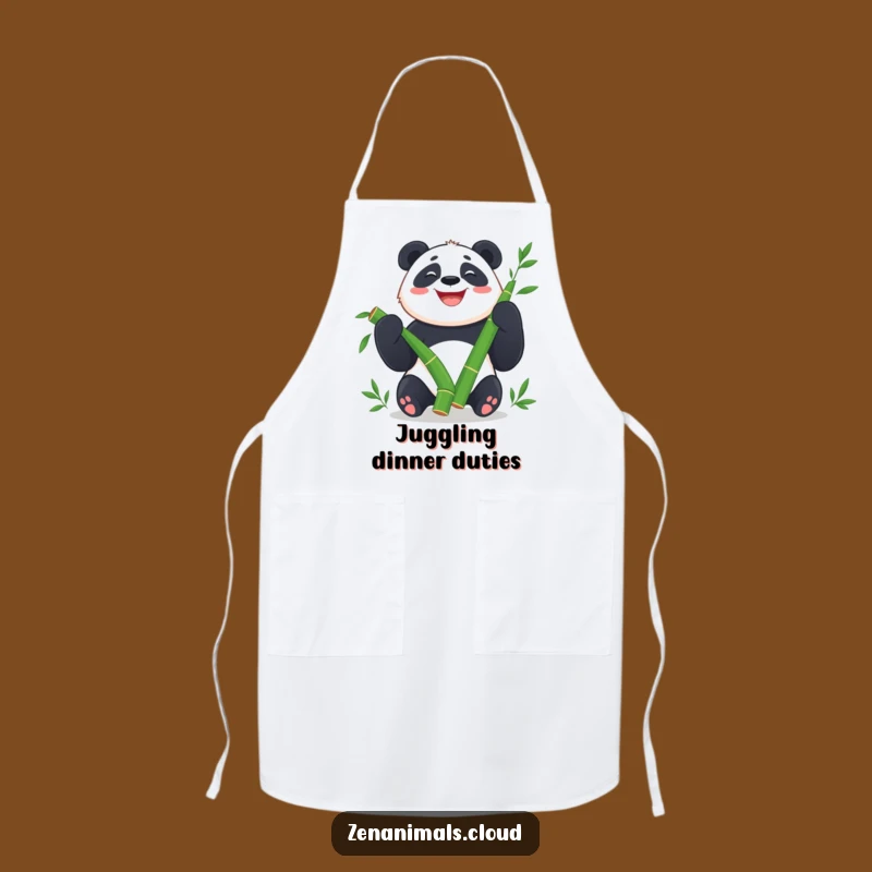 Funny Panda Juggling Apron: Kitchen Fun for Bamboo Lovers