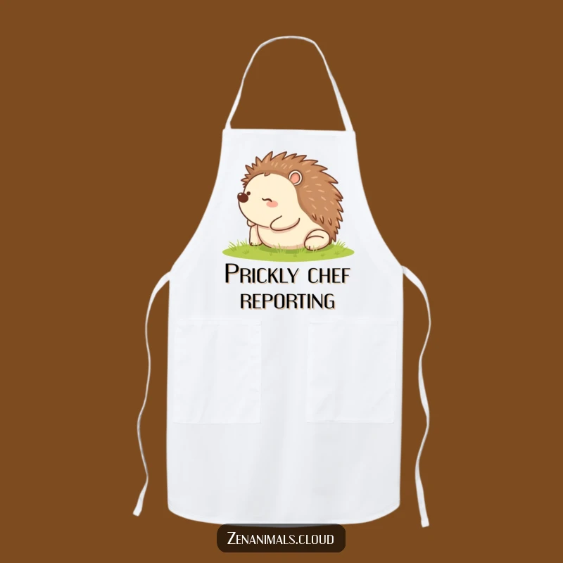 Funny Rolling Hedgehog Apron: Cook with Joy, Adorable Kitchen Gift!