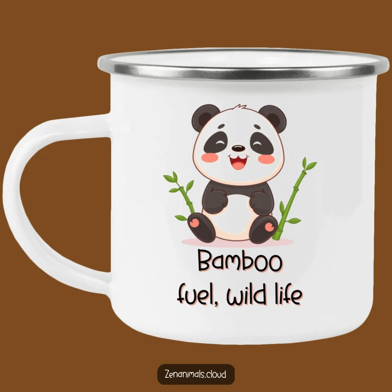 Funny Panda Juggling Bamboo Camping Mug: Adventure with Humor, Perfect Gift!