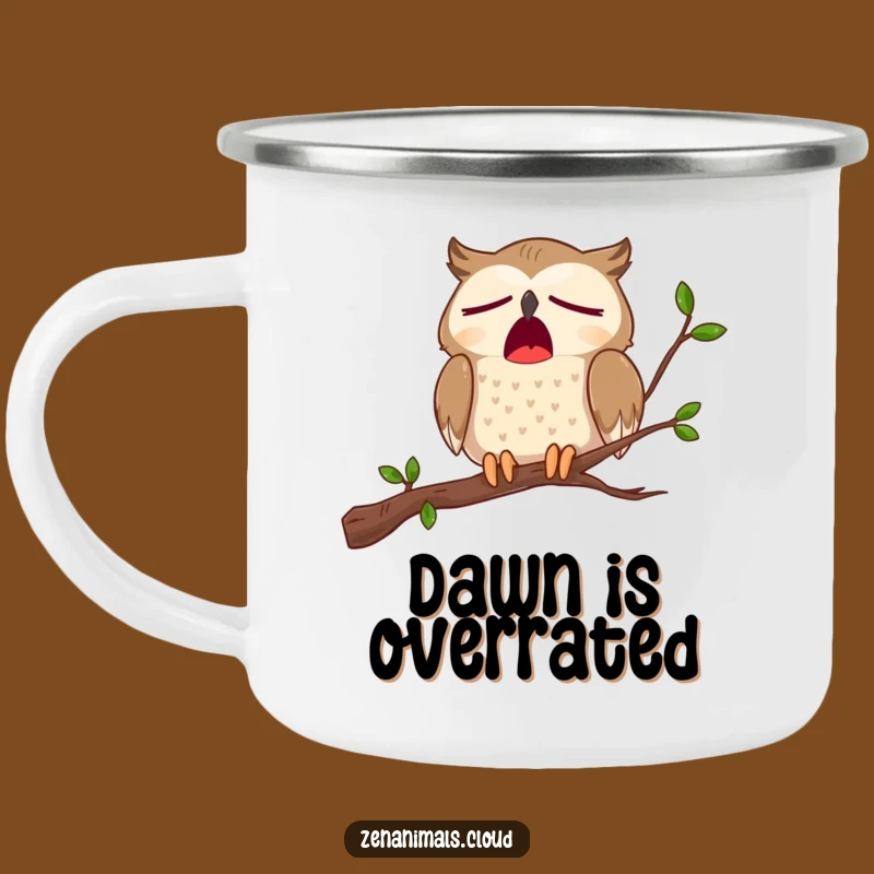 Funny Sleepy Owl Yawn Camping Mug - Outdoor Slumber Coffee Cup, Comical Adventure Gift