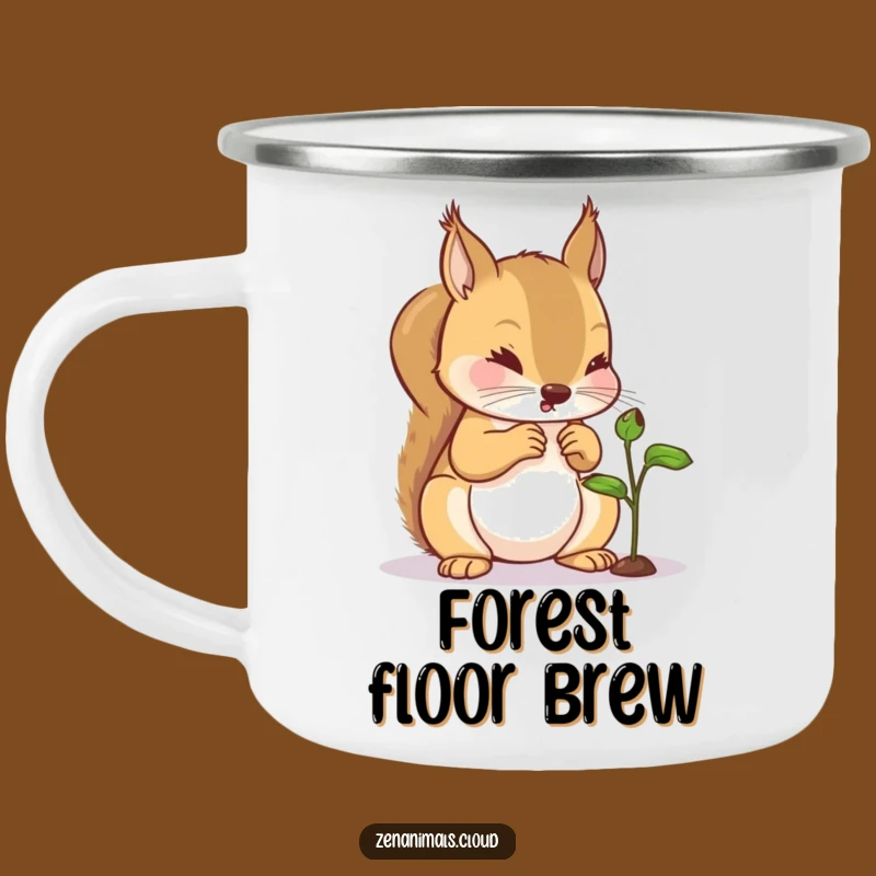 Funny Squirrel Sprout Camping Mug: Adventure Fuelled by Nature's Curiosity