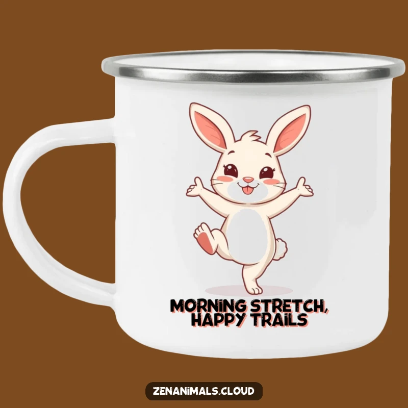 Funny Yoga Bunny Camping Mug: Durable Pose Drinkware, Outdoor Fitness Gift