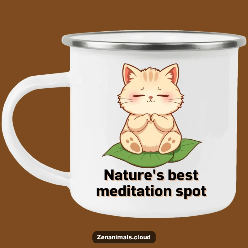 Funny Zen Cat Camping Mug - Peaceful Outdoor Meditation Drinkware
