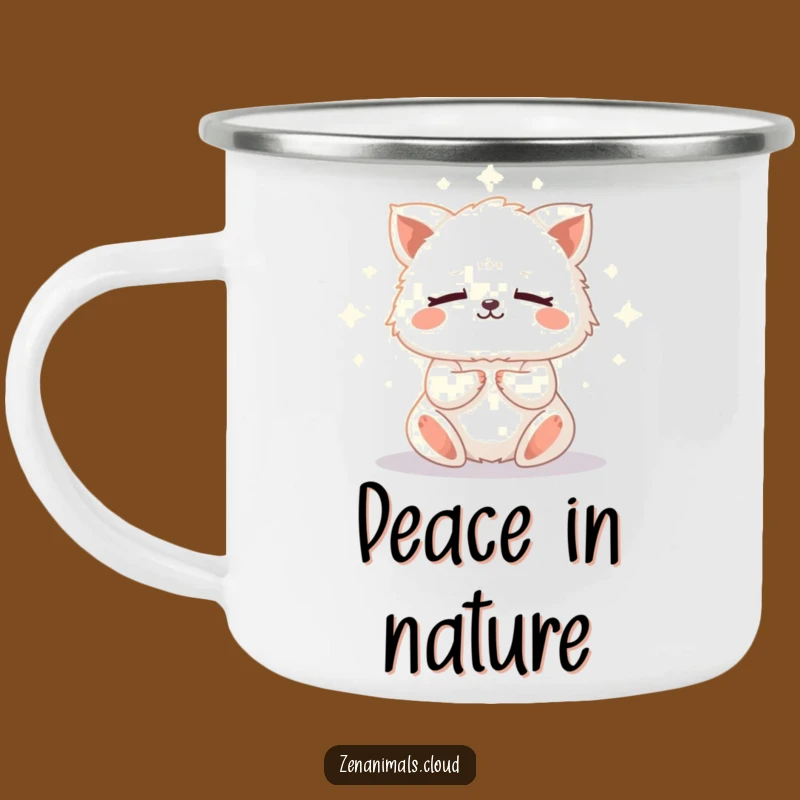 Funny Meditation Animal Camping Mug: Sip Your Zen Outdoors with Fluffy Calm