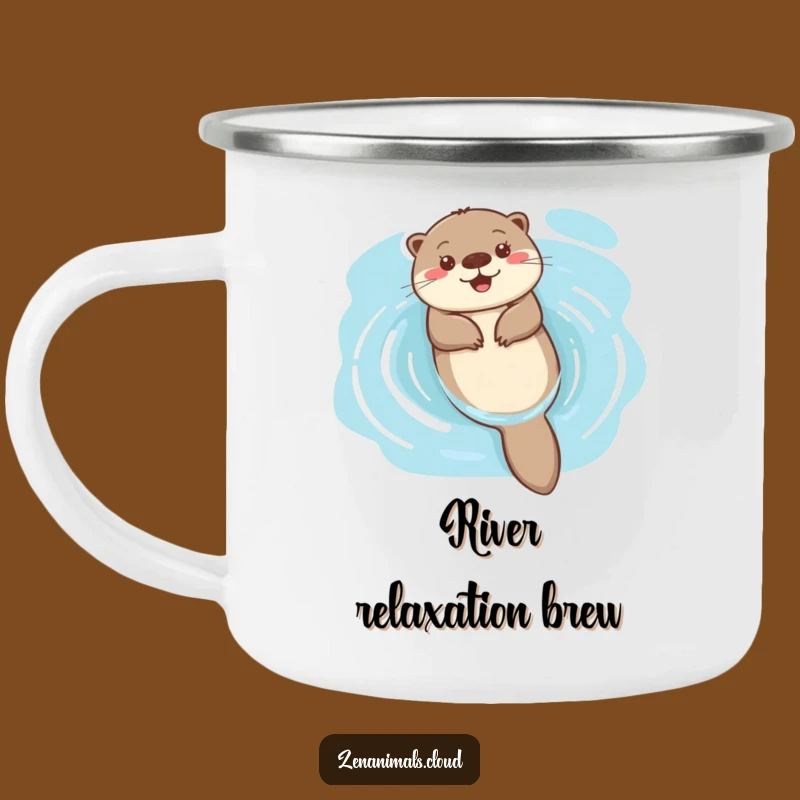 Funny Happy Otter Camping Mug: Serene Outdoor Buddy, Perfect Funny Gift