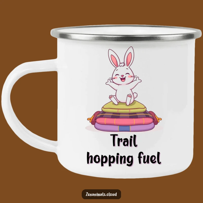 Funny Bouncy Bunny Meditation Camping Mug - Zen Outdoors Funny Gift