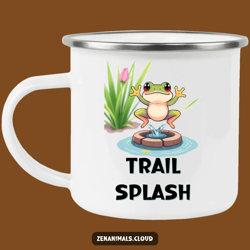 Funny Frog Camping Mug, Zen Splash Design, Durable & Humorous Funny Gift