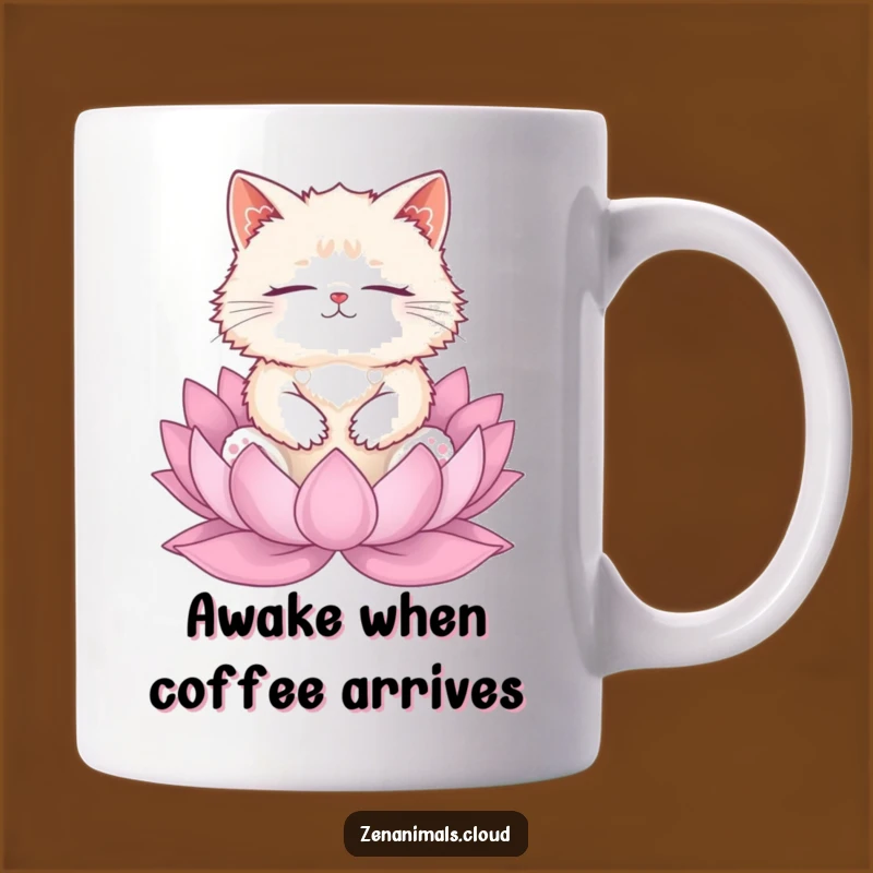 Funny Cat Meditation Mug: Zen Kitty Lotus Gift for Peaceful People