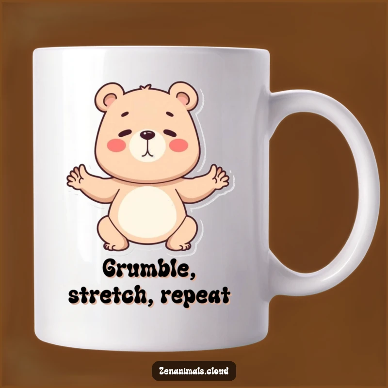 Funny Bear Yoga Mug: Determined Yogi Bear Pose, Hilarious Gift for Fitness Fans