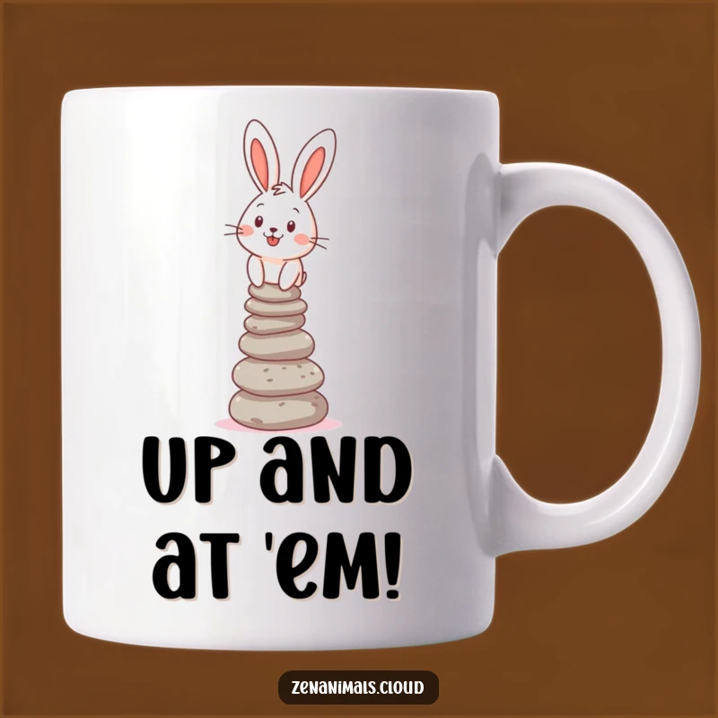 Funny Bunny Balance Mug: Cheerful Pebble Stacker, Hilarious Gift for Juggler Friends