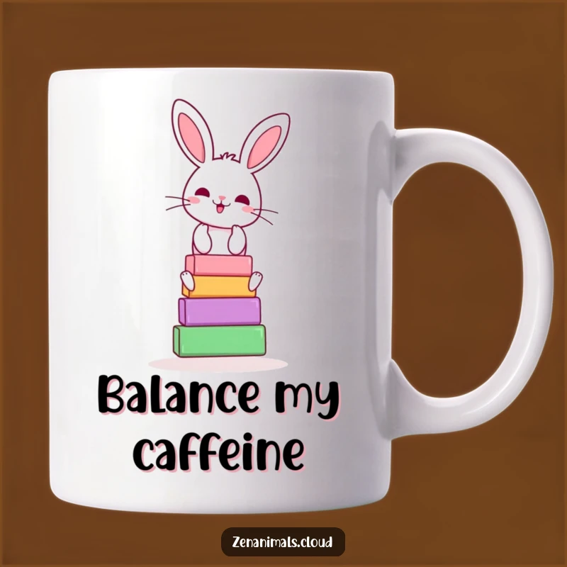 Funny Bunny Yoga Mug: Cheerful Block Balancer Gift for Fitness Fans