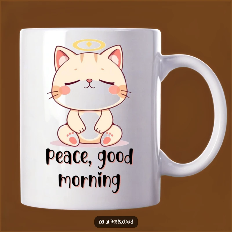 Funny Cat Meditation Mug: Contented Feline Zen Gift for Cat Lovers