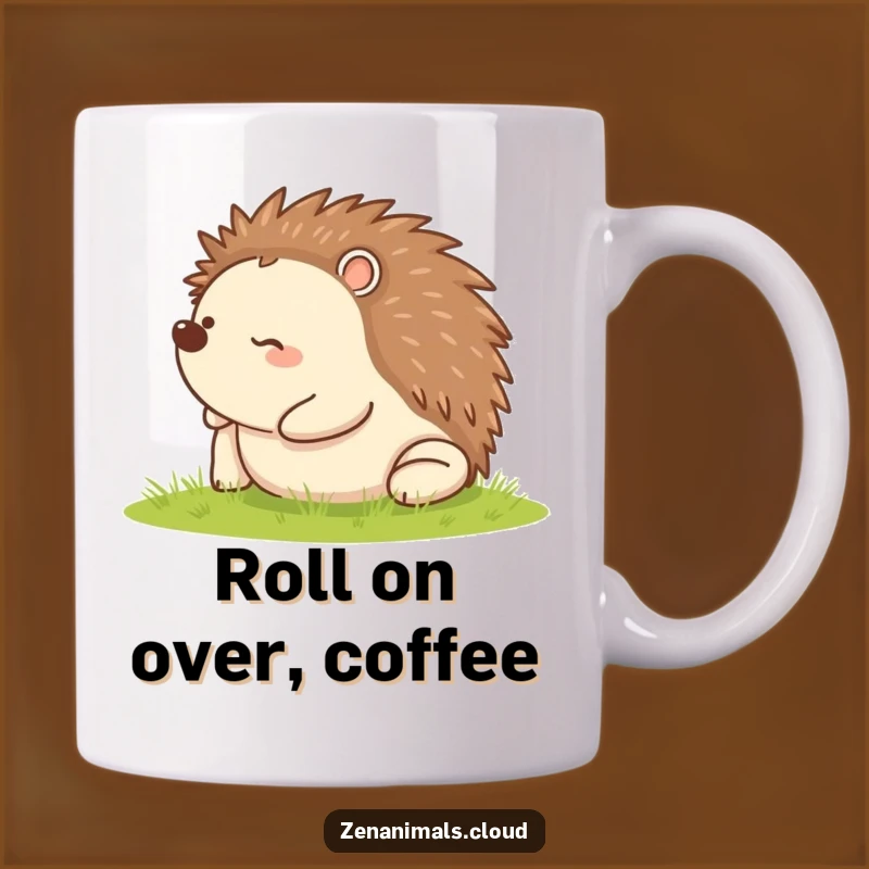 Funny Hedgehog Rolling Mug: Adorable & Hilarious Gift for Animal Lovers!