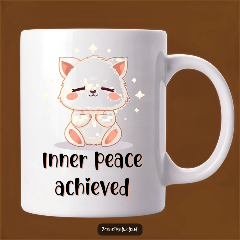 Funny Meditation Animal Mug: Tiny Fluffy Friend Zen Gift for Peaceful Moments