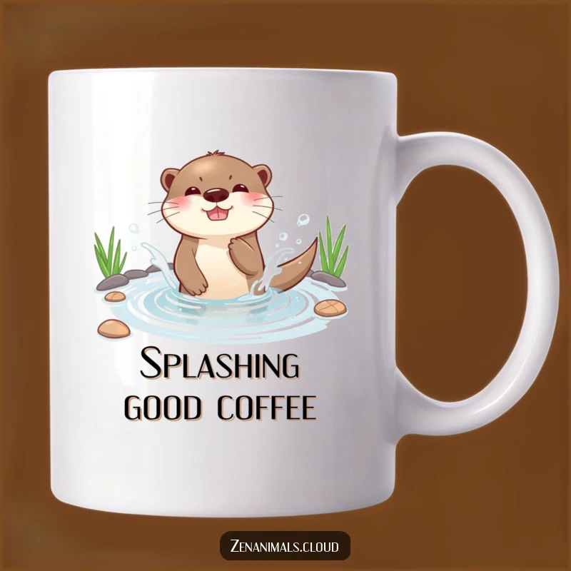 Funny Otter Splashing Mug - Joyful Water Otter Lover Gift
