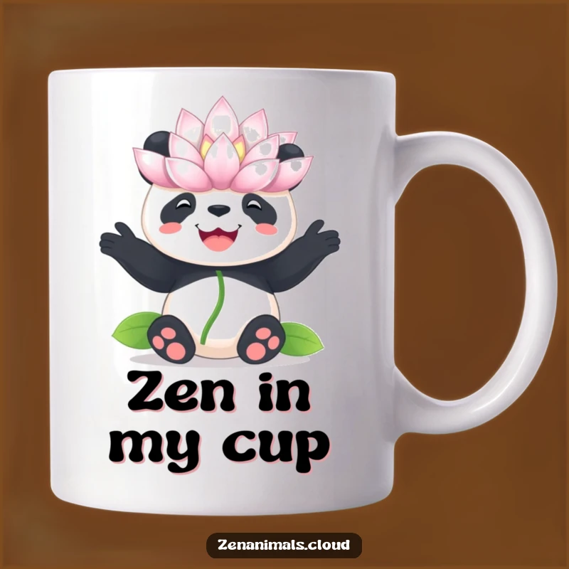 Funny Panda Lotus Mug: Joyful Balance Gift for Zen and Humor Seekers