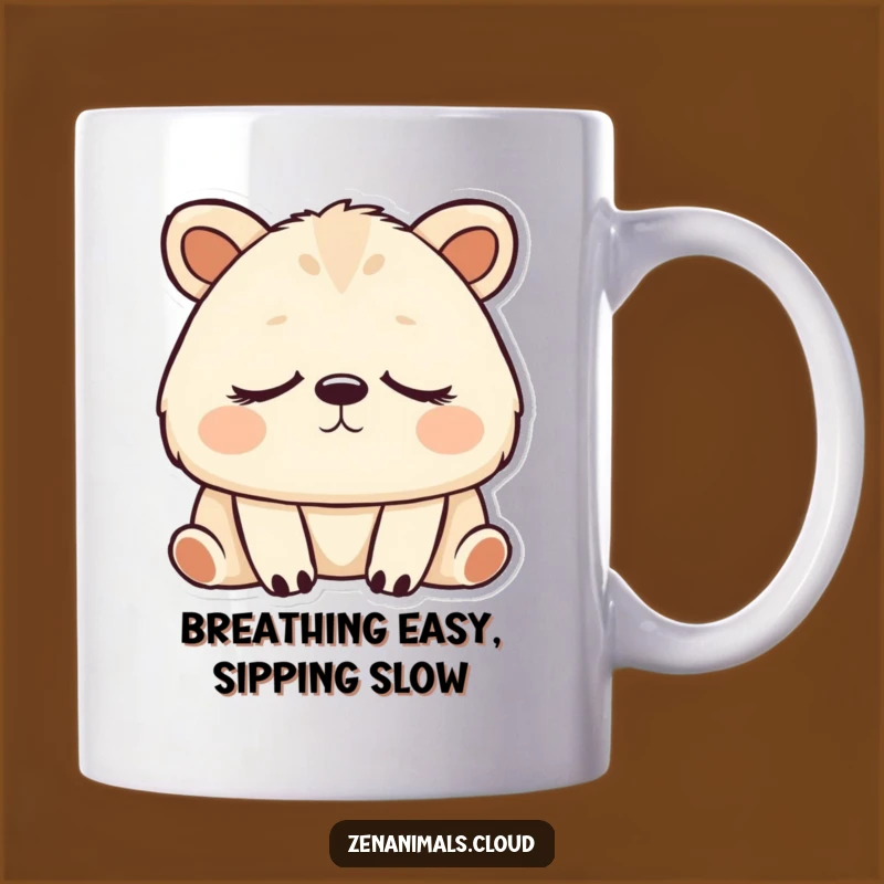 Funny Peaceful Animal Zen Mug - Hilarious Deep Breathing Gift for Calm Moments