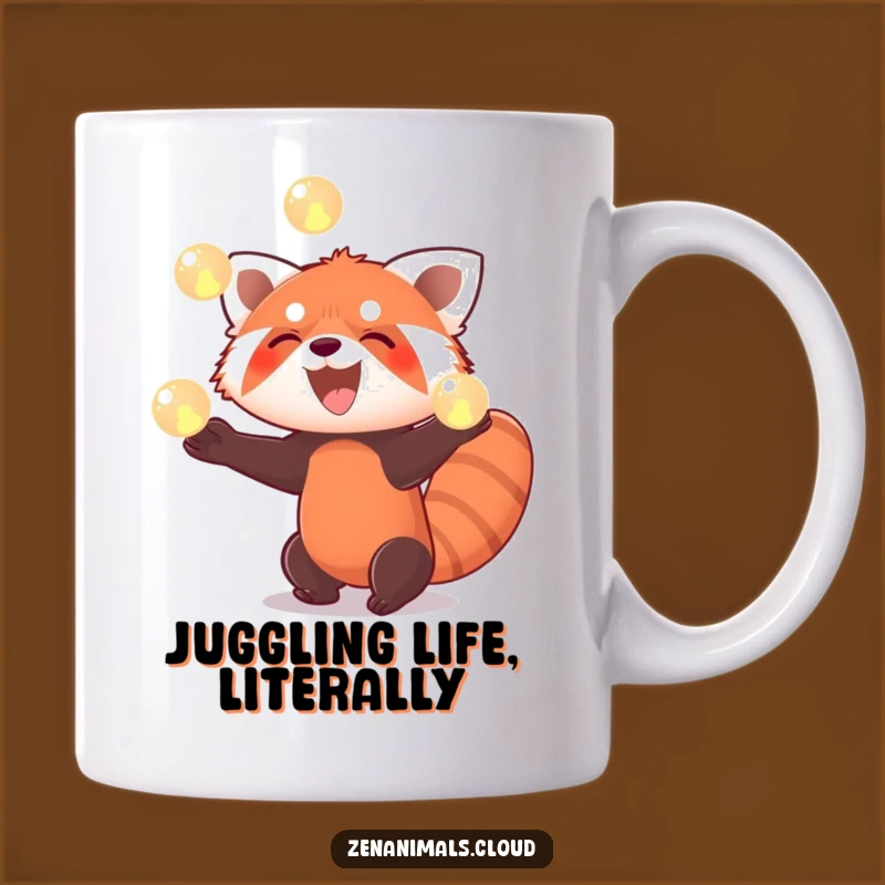 Funny Red Panda Juggling Mug: Hilarious Glowing Orb Gift