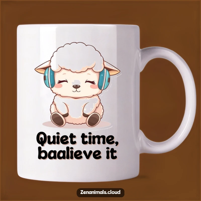 Funny Sheep Meditation Mug: Hilarious Peaceful Headphone Design