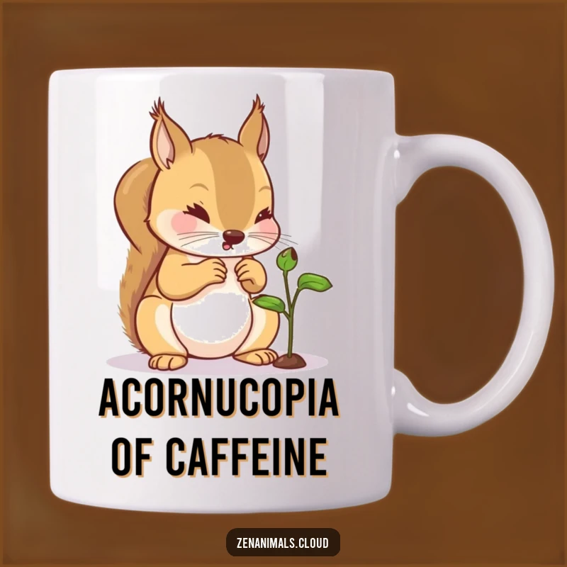 Funny Squirrel Sprout Mug: Intriguing Nature Humor Gift for Curious Minds