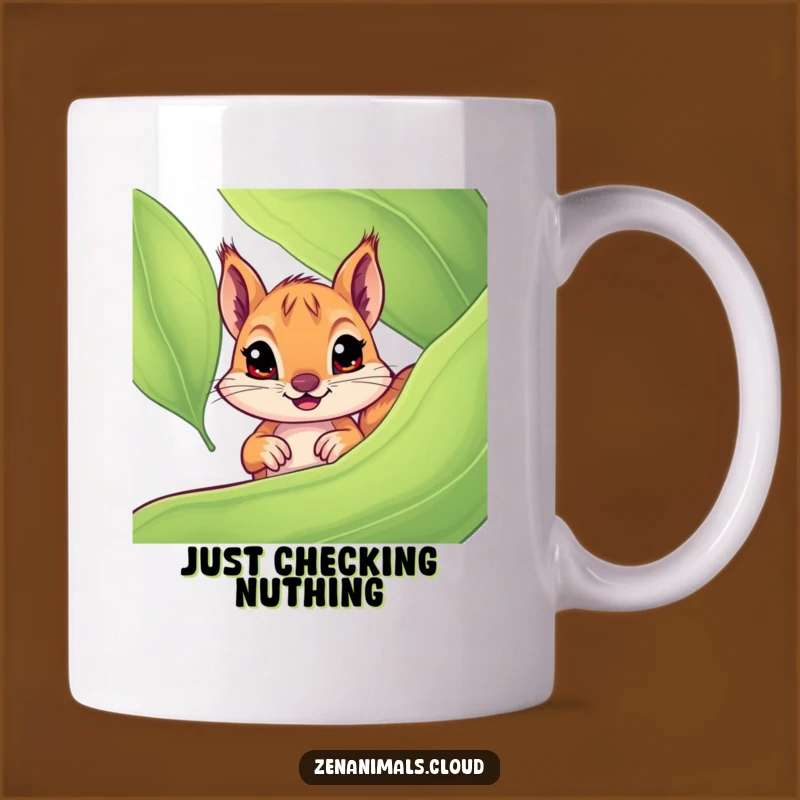 Funny Squirrel Wide Eyes Mug, A Curious Peeker Perfect Gift for Nature Lovers Who Giggle