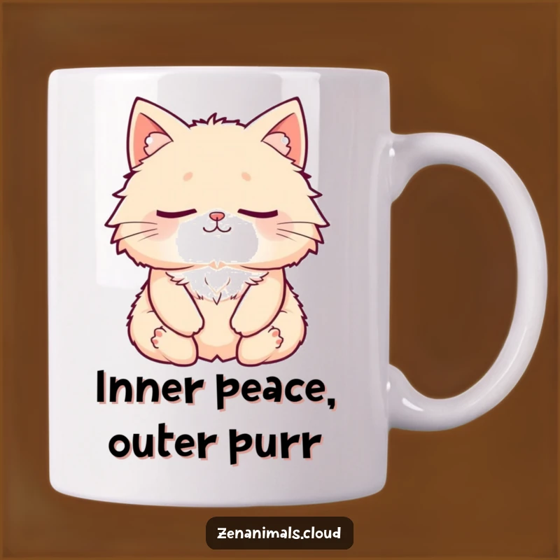 Funny Zen Cat Mug: Peaceful Meditation & Smile, Perfect Yoga Gift for Cat Lovers