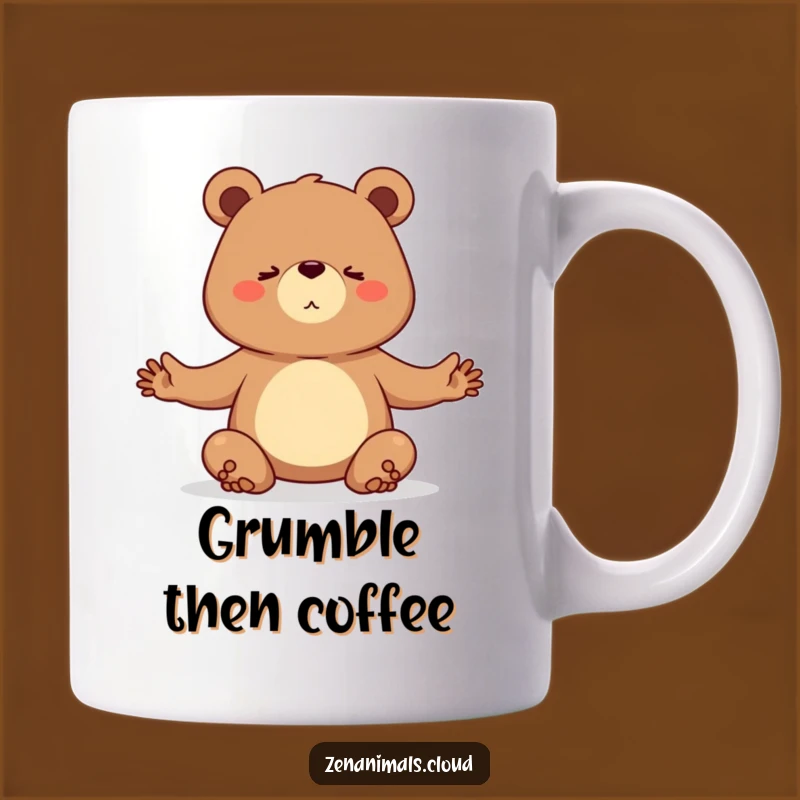 Funny Yogi Bear Mug - Determined Yoga Pose Feline Gift