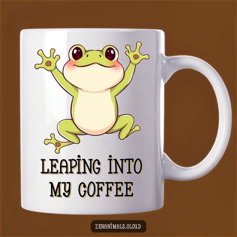 Funny Frog Leaping Mug: Hoppy Humor Gift for Enthusiastic Jumper Fans