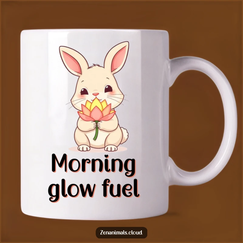 Funny Curious Rabbit Mug: Magical Lotus Flower Gift for Dreamers