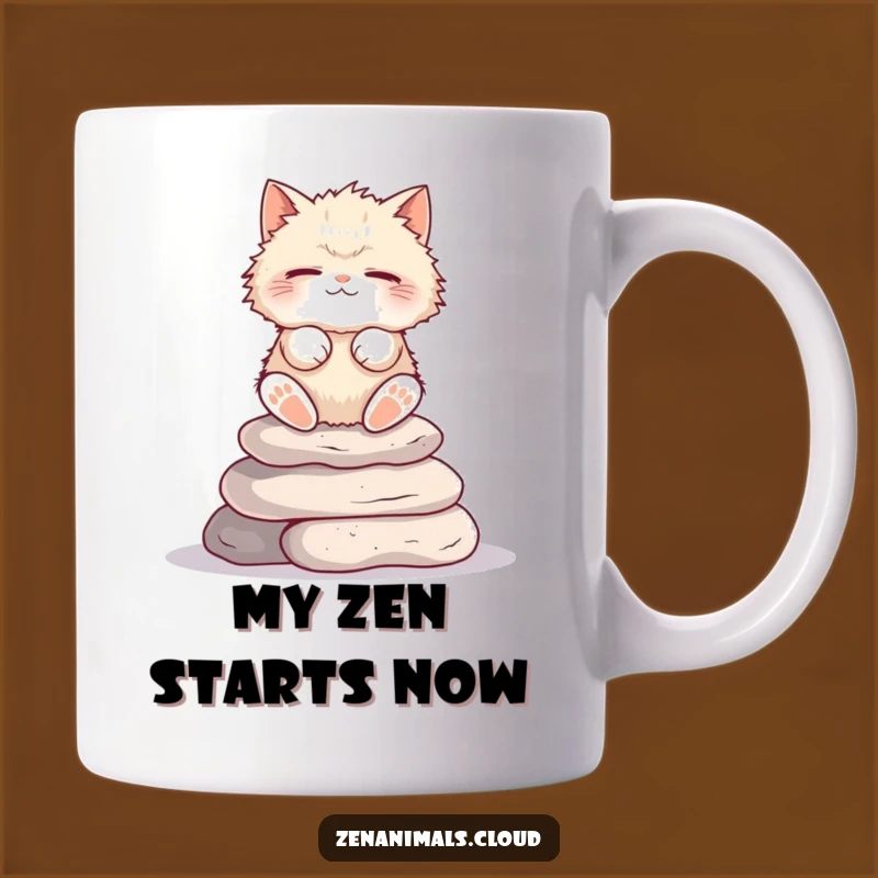 Funny Zen Cat Meditation Mug: Peaceful Feline Gift for Yoga Lovers
