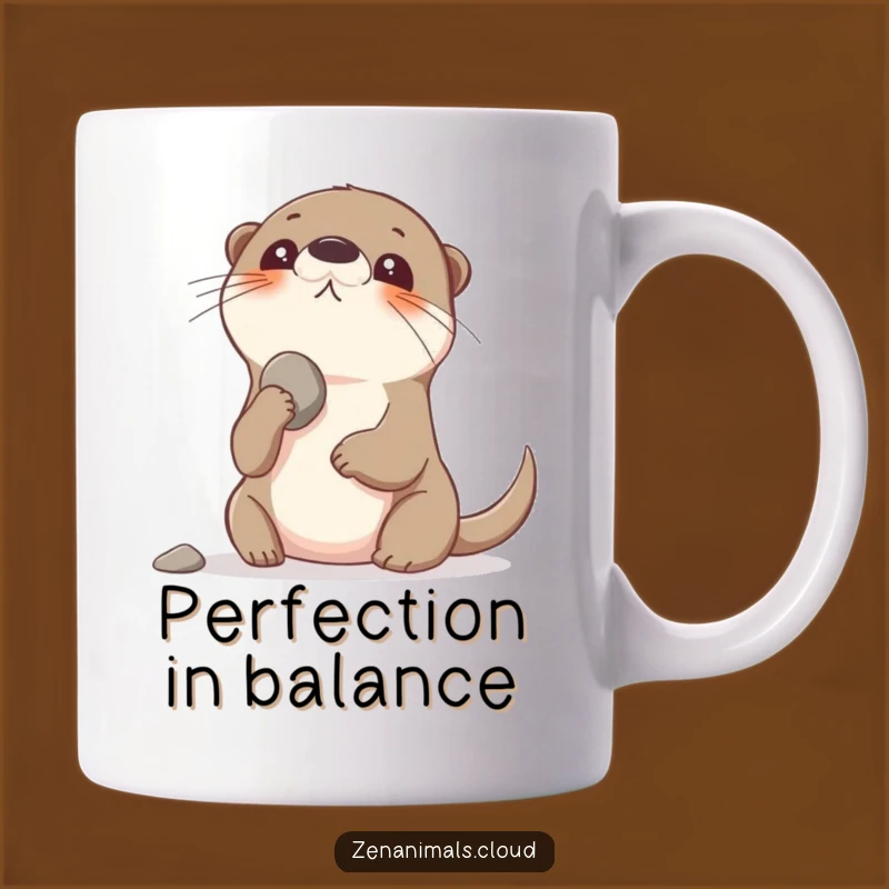 Funny Otter Balancing Pebble Mug - Perfect Humorous Gift for Playful Souls