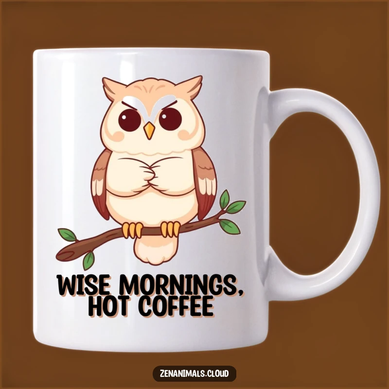 Funny Owl Contemplation Mug: Wise Bird Thinker Gift for Intellectuals