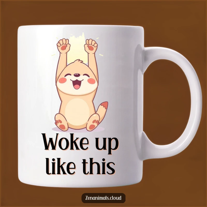 Funny Joyful Animal Mug: Stretch and Shine Gift for Sunny Days