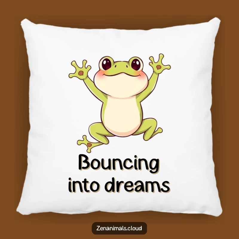 Funny Frog Leaping Pillow: Cozy Comfort for Energetic Vibes and Humor