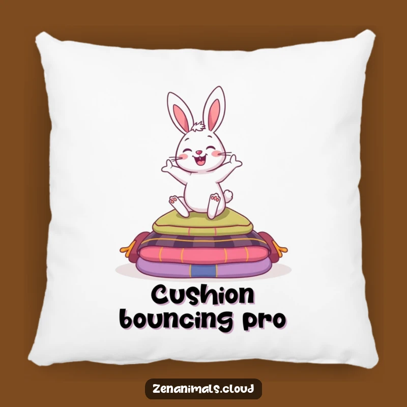 Funny Bouncy Bunny Meditation Pillow - Cozy Comfort Funny Gift