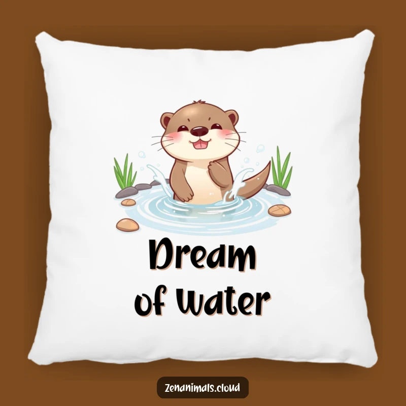 Funny Otter Splashing Pillow - Cozy Water Otter Accent