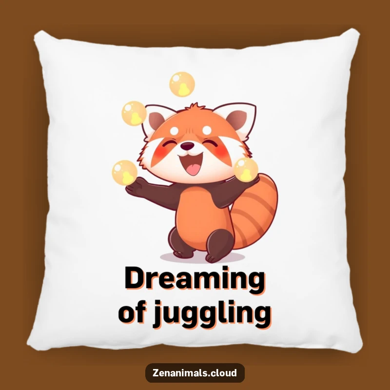 Funny Red Panda Juggling Pillow: Cozy & Hilarious Magic Cushion