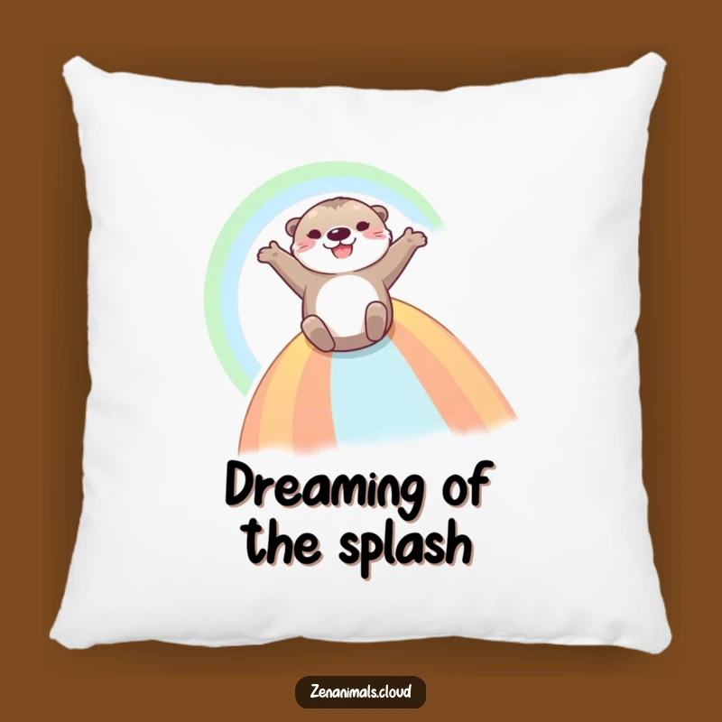 Funny Otter Rainbow Cuddle Pillow - Soft & Joyful Home Decor Gift