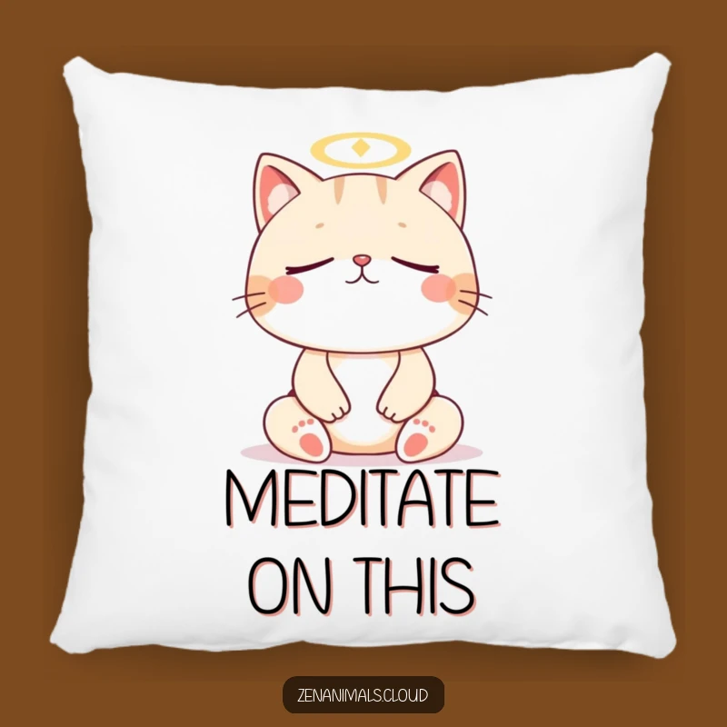 Funny Cat Meditation Pillow: Cozy Accent with Feline Zen and Peaceful Vibes