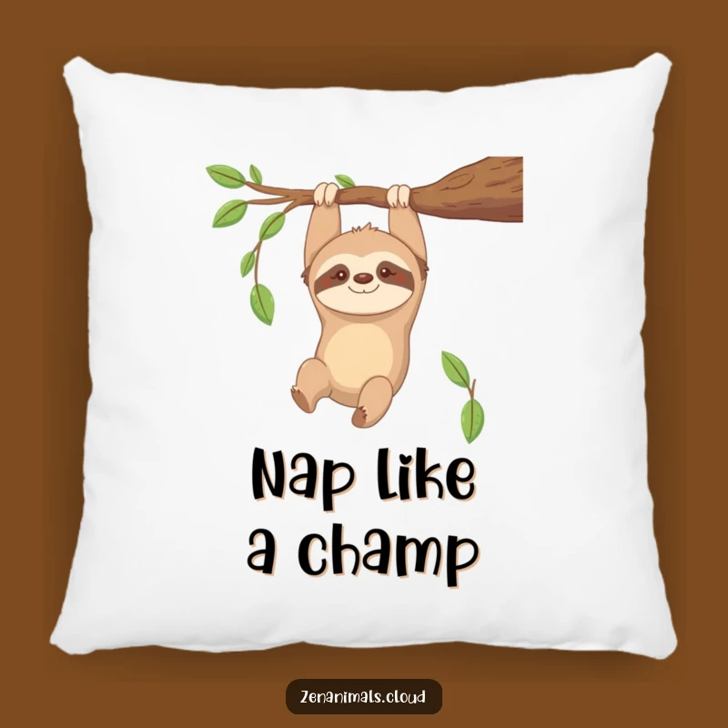 Funny Contented Sloth Pillow: Soft & Cozy Relaxation Accent Pillow