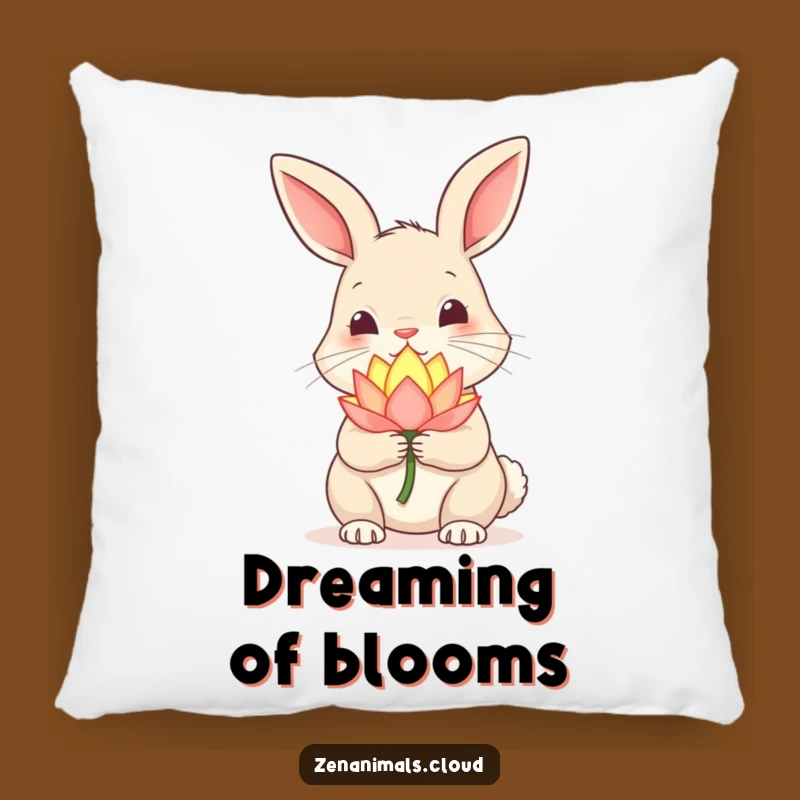 Funny Curious Rabbit Pillow: Soft & Magical Lotus Accent Pillow