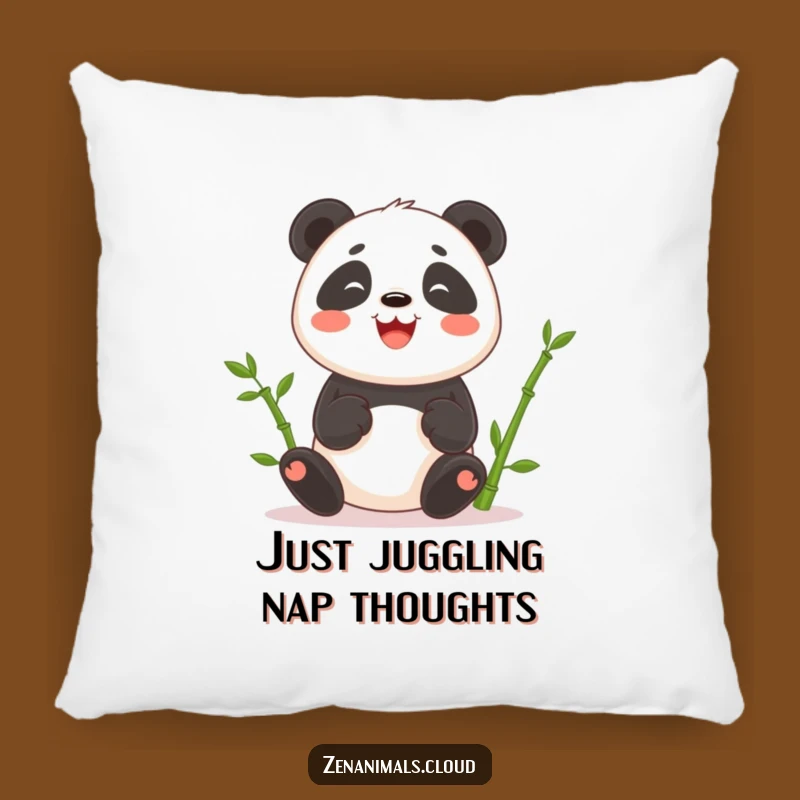 Funny Panda Juggling Bamboo Pillow: Cozy Up with Hilarious Comfort, Perfect Gift!