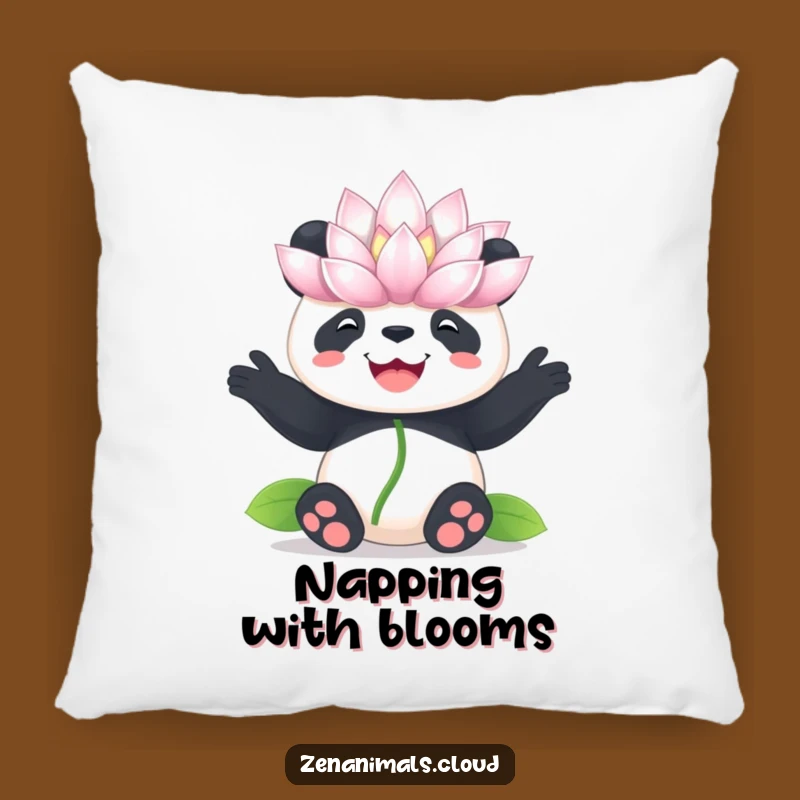 Funny Panda Lotus Pillow: Cozy Accent with Joyful Balance and Zen Vibes
