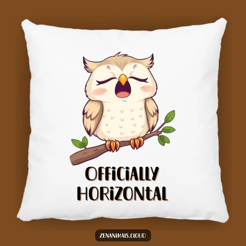 Funny Sleepy Owl Pillow: Cozy Wide Yawn, Hilarious Home Decor Gift