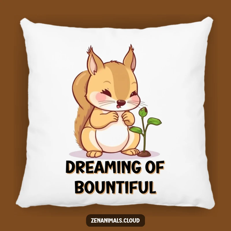 Funny Squirrel Sprout Pillow: Cozy Comfort for the Curious Nature Lover